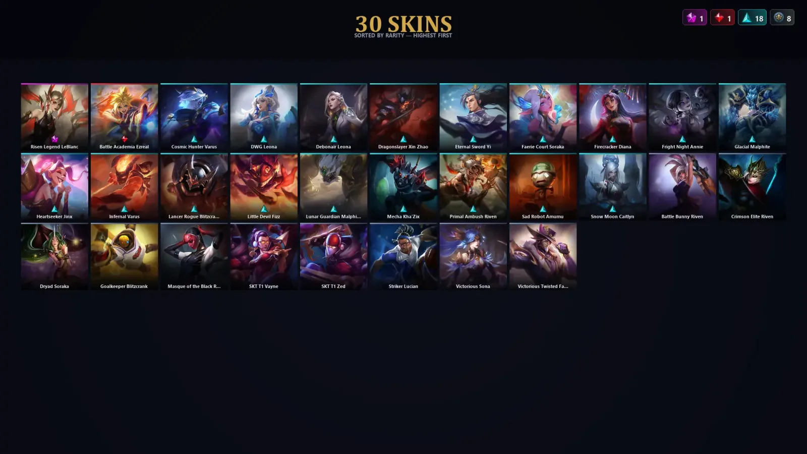 [LoL] | TR | Level 57 | 49 Champions | 30 Skins — Debonair Leona