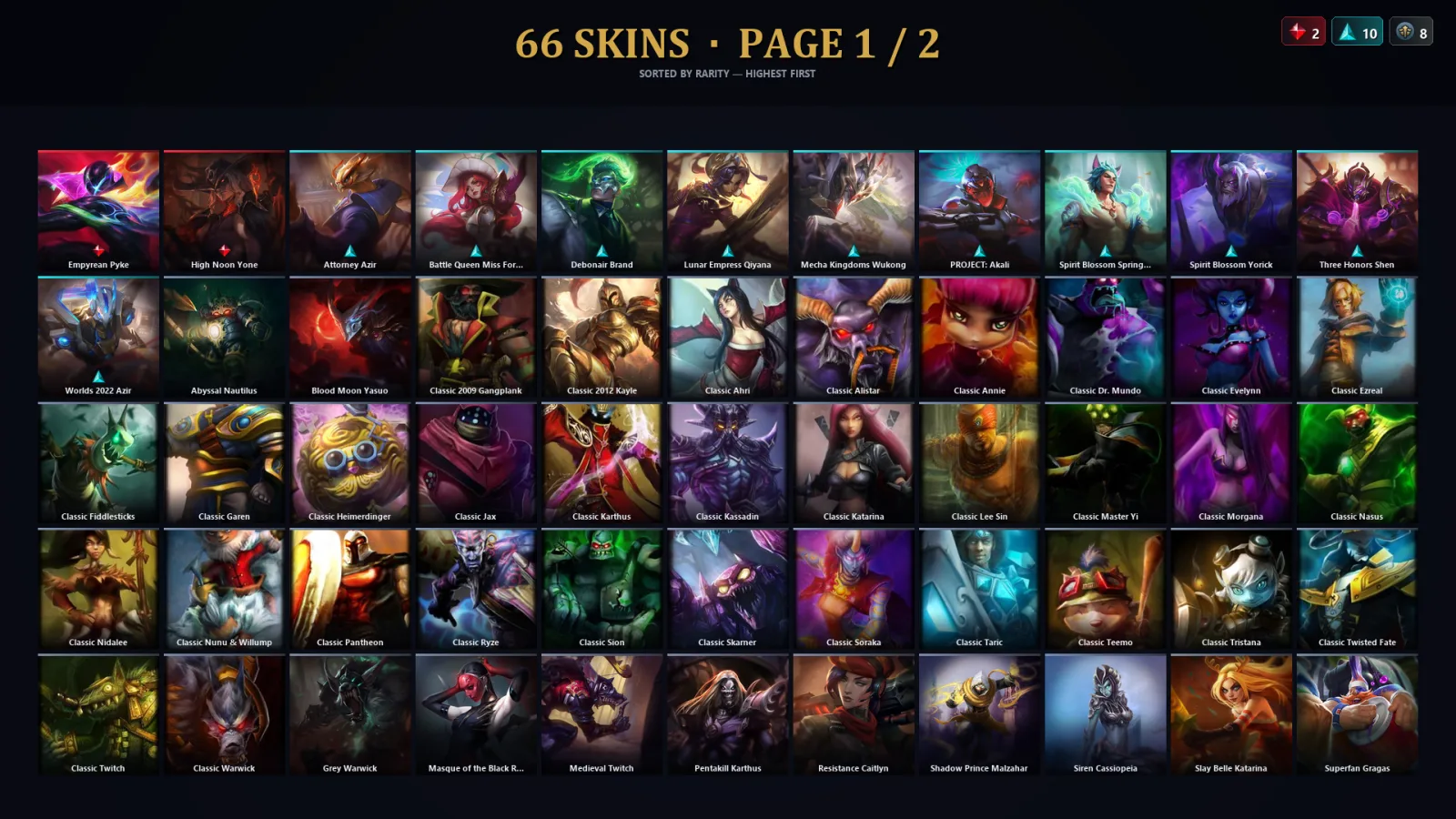 [LoL] | TR | Level 30 | Grandmaster | 165 Champions | 66 Skins