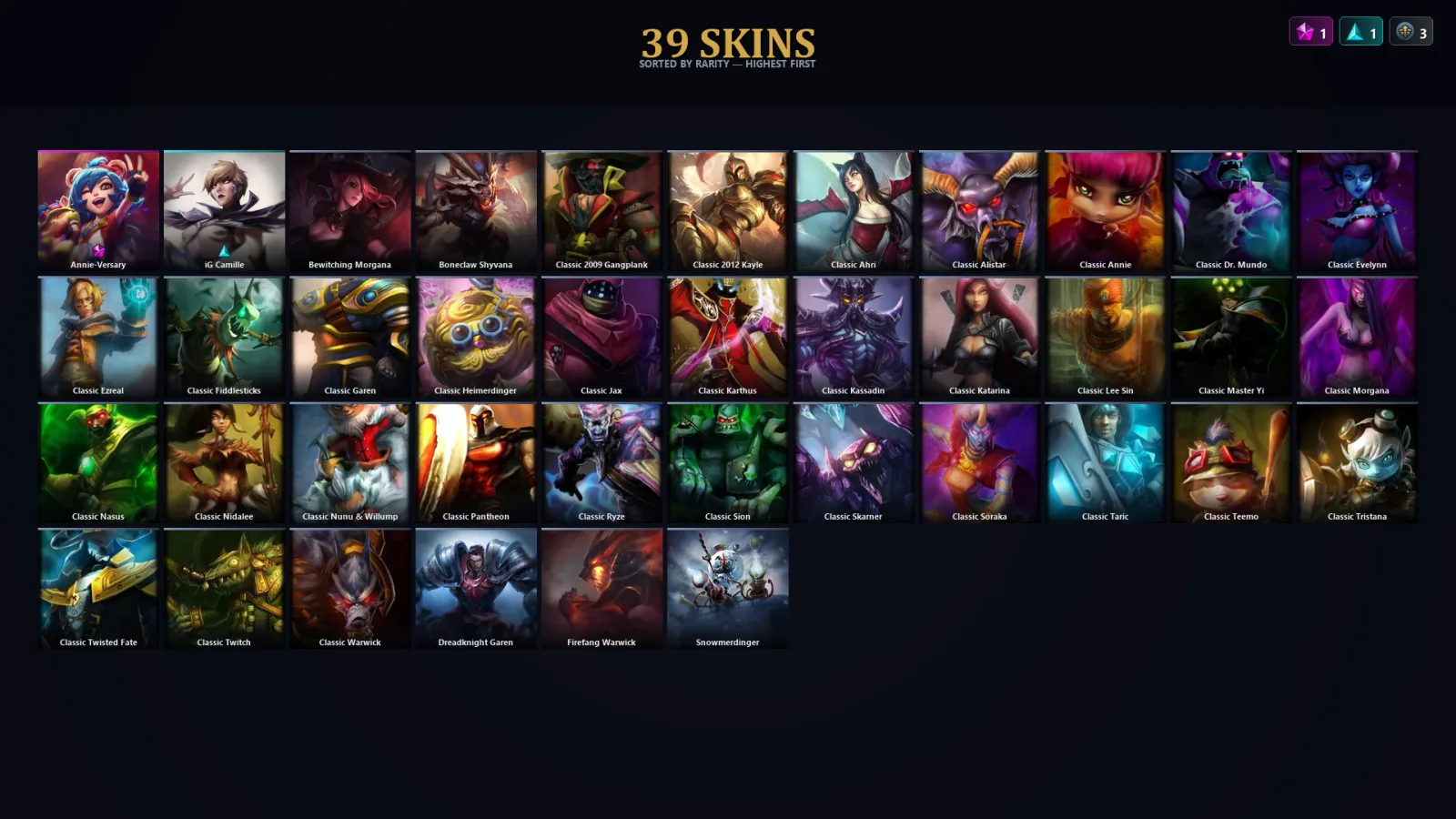 [LoL] | TR | Level 58 | 53 Champions | 39 Skins