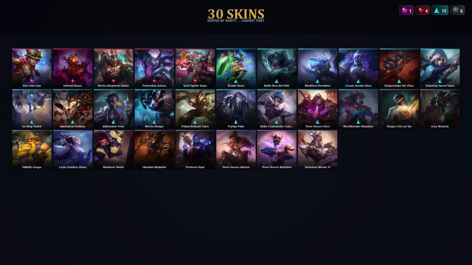 [LoL] | TR | Level 30 | Master | 103 Champions | 30 Skins — LoL account