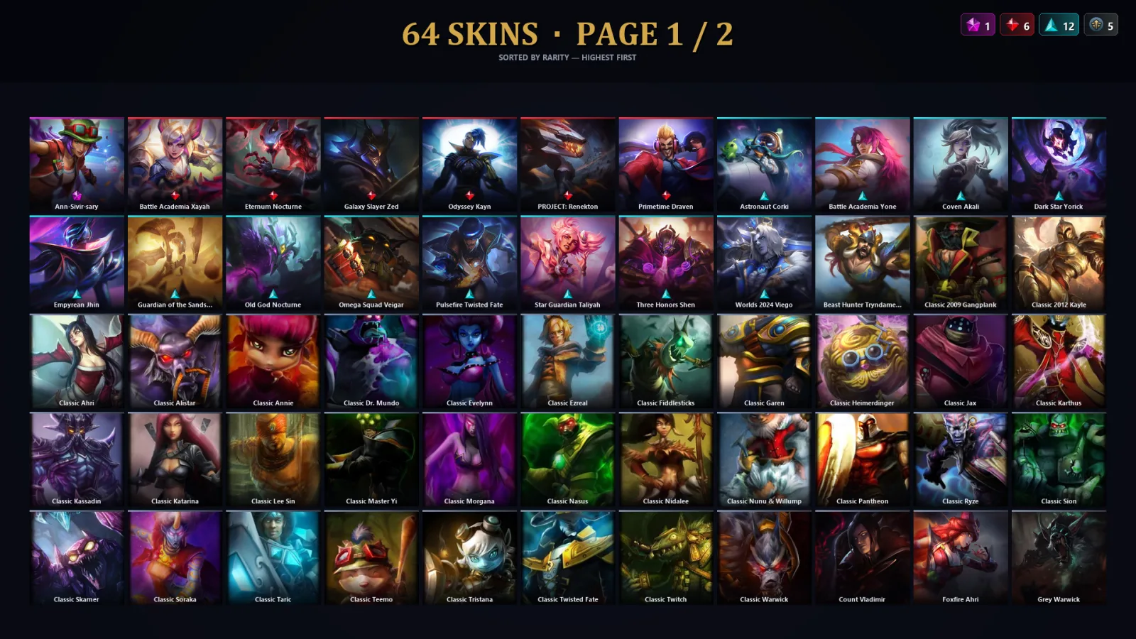 [LoL] | TR | Level 83 | Emerald I | 150 Champions | 64 Skins