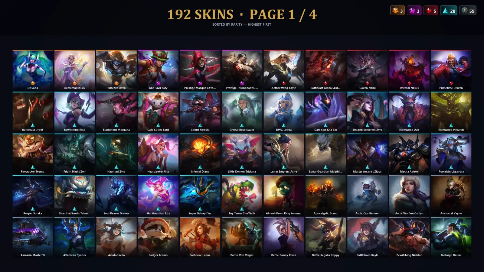 [LoL] | EUW | Level 78 | Silver IV | 170 Champions | 192 Skins — LoL account