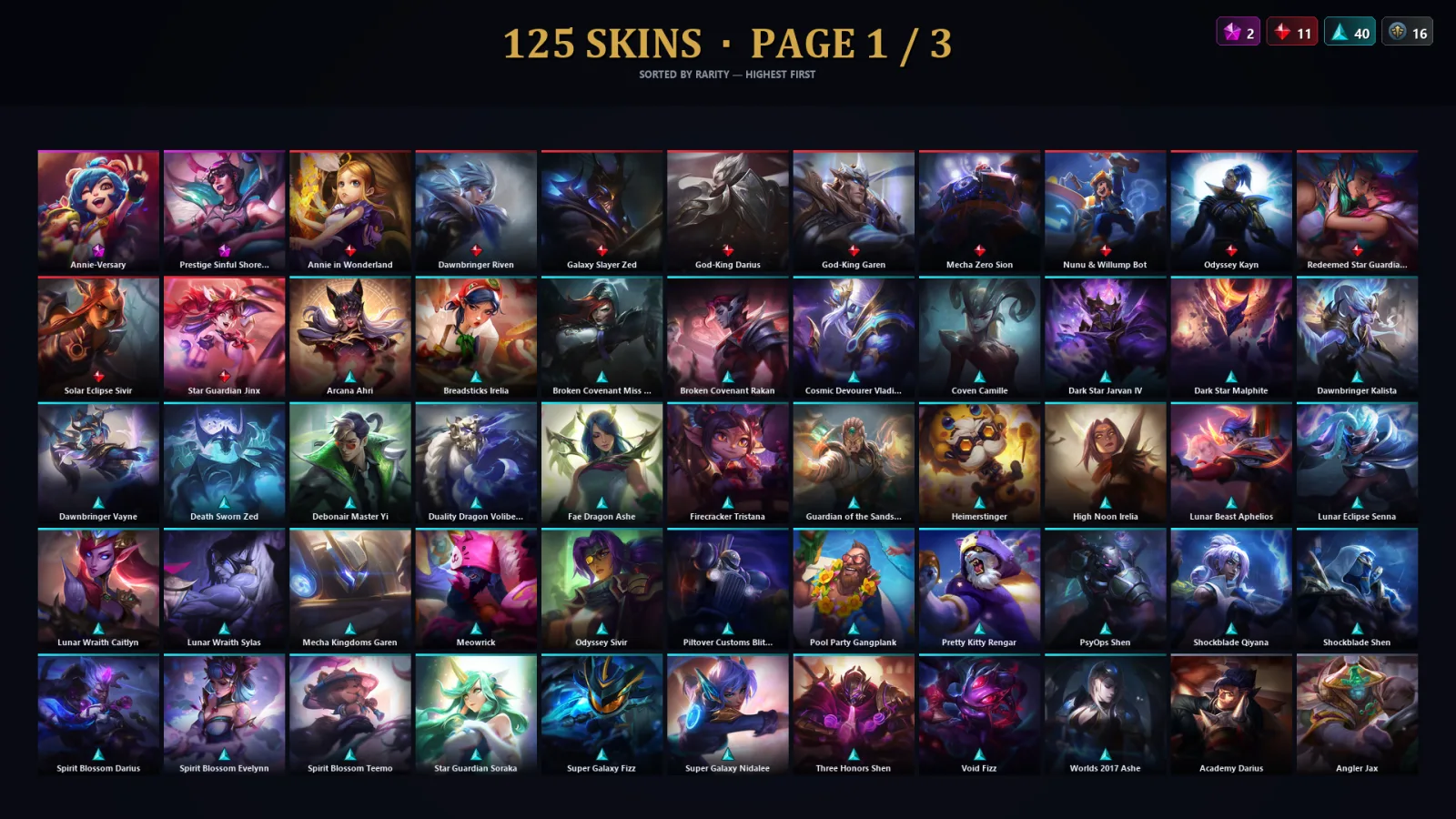 [LoL] | TR | Level 207 | Emerald IV | 128 Champions | 125 Skins