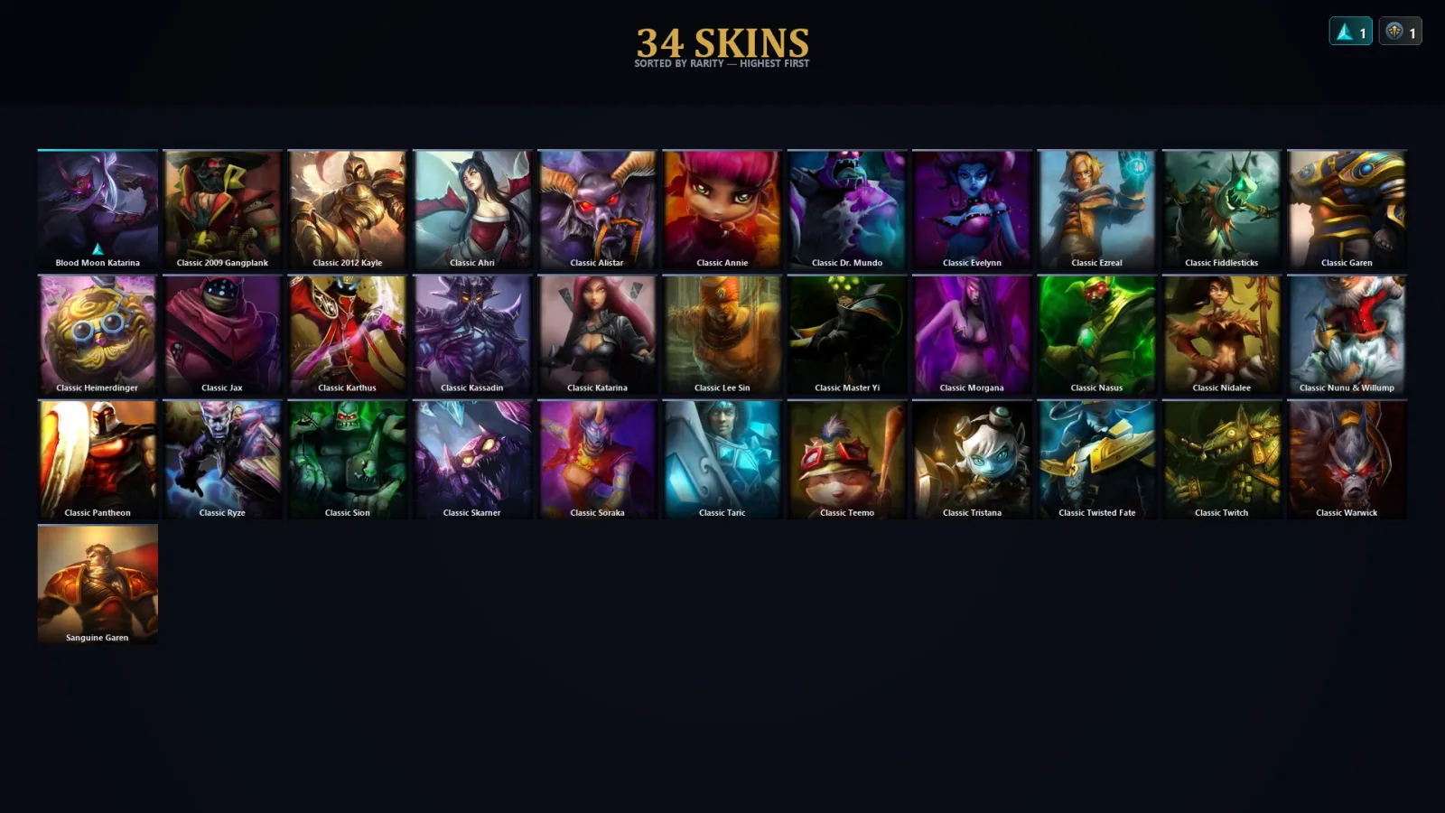 [LoL] | TR | Level 38 | Bronze II | 34 Champions | 34 Skins