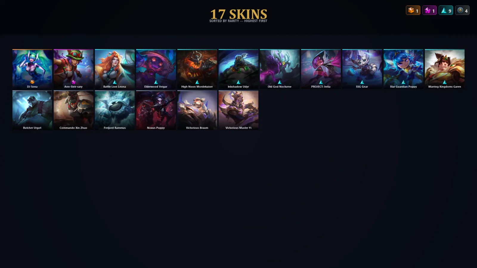 [LoL] | TR | Level 50 | Platinum II | 89 Champions | 17 Skins