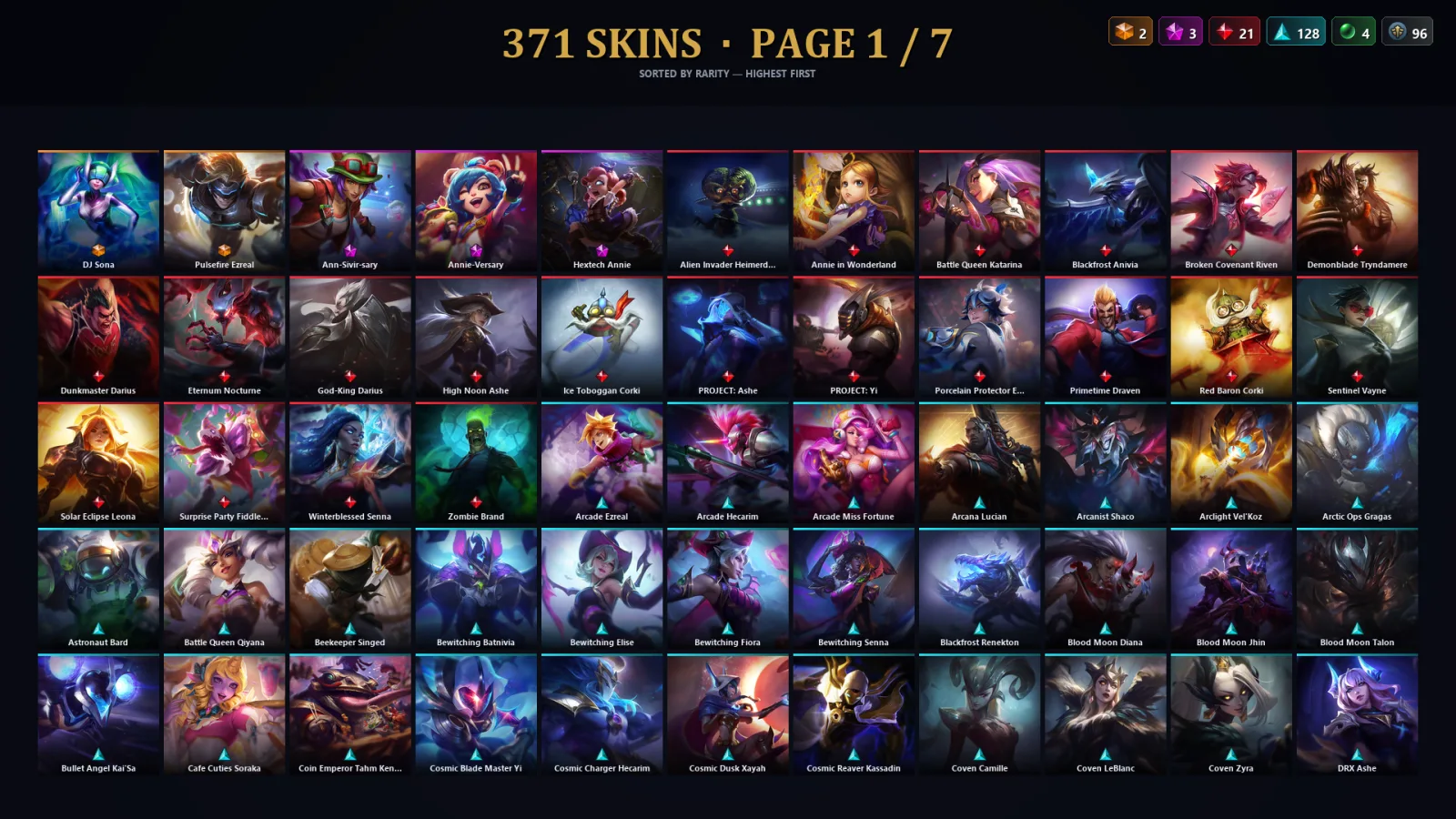 [LoL] | TR | Level 30 | Master | 173 Champions | 371 Skins | 106,528 BE