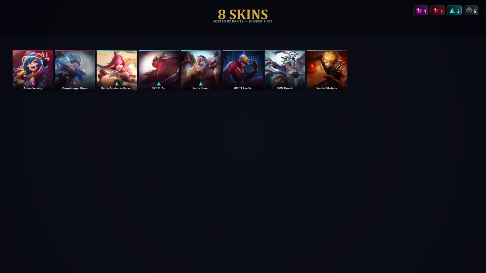 [LoL] | TR | Level 30 | 21 Champions | 8 Skins