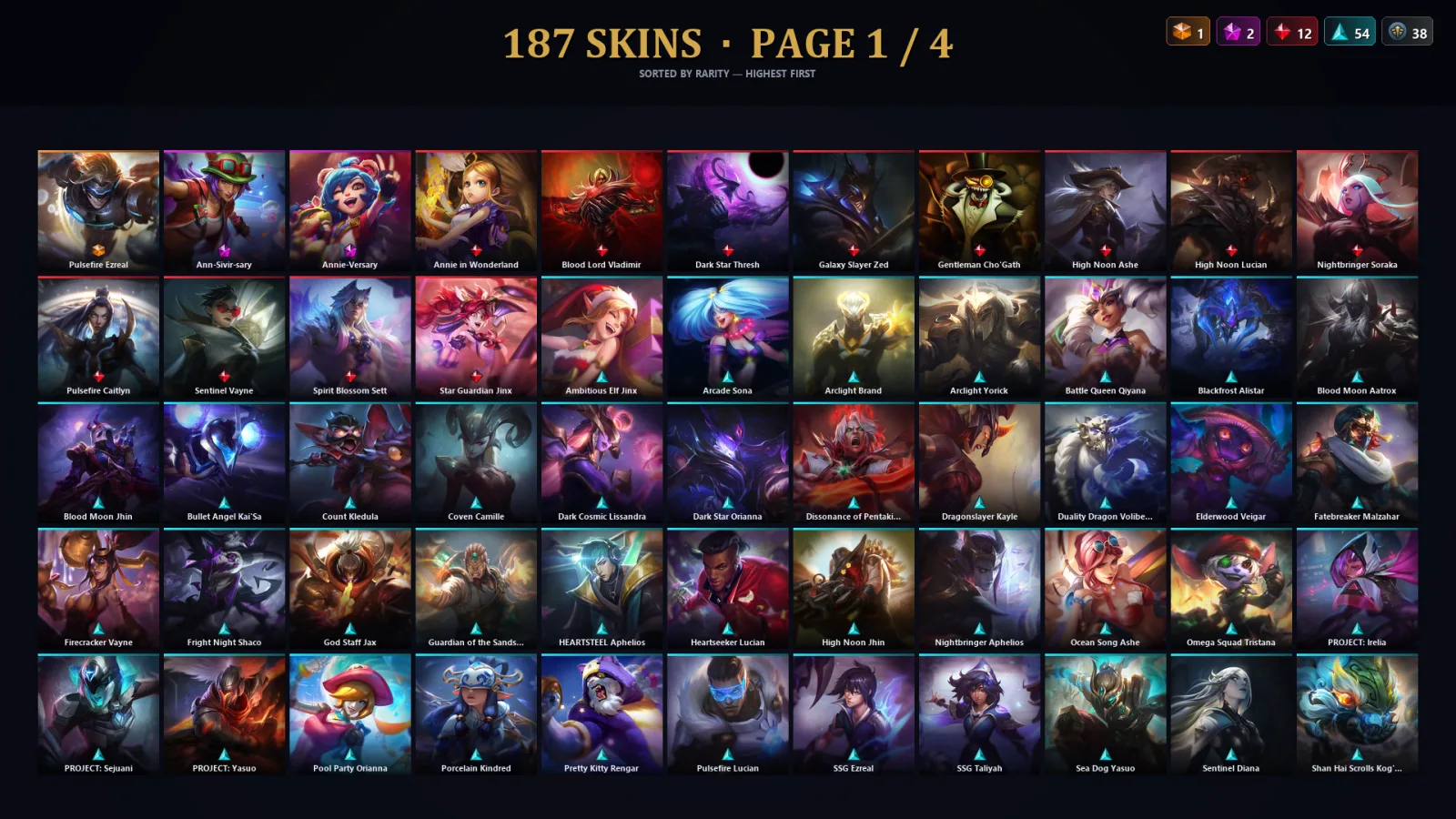 [LoL] | TR | Level 418 | Emerald I | 173 Champions | 187 Skins | 58,964 BE