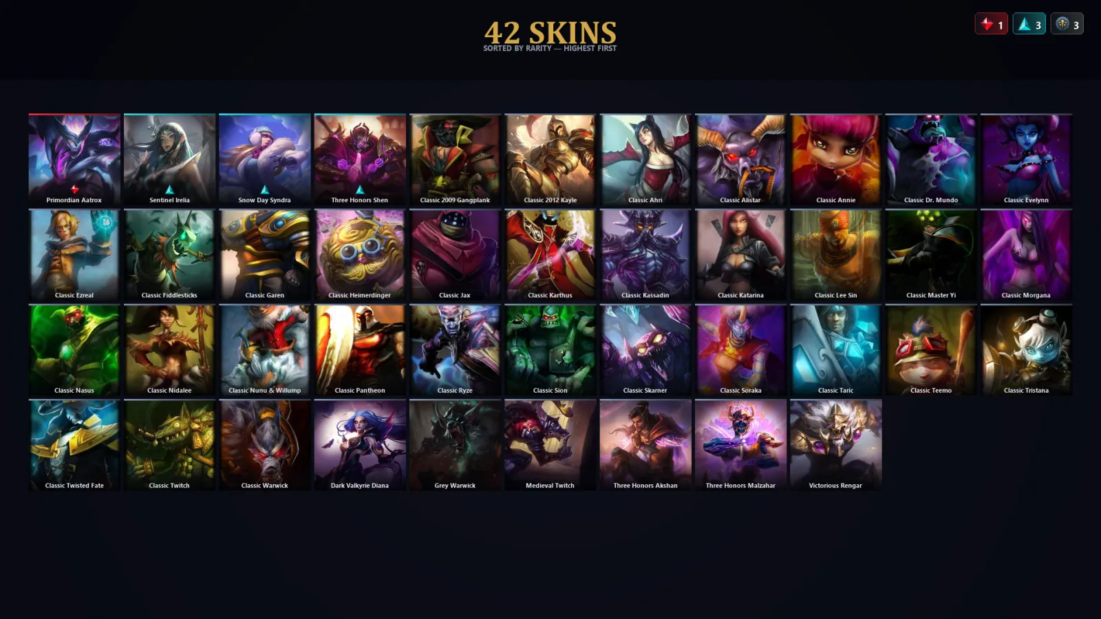 [LoL] | TR | Level 49 | Diamond III | 64 Champions | 42 Skins | 13,452 BE