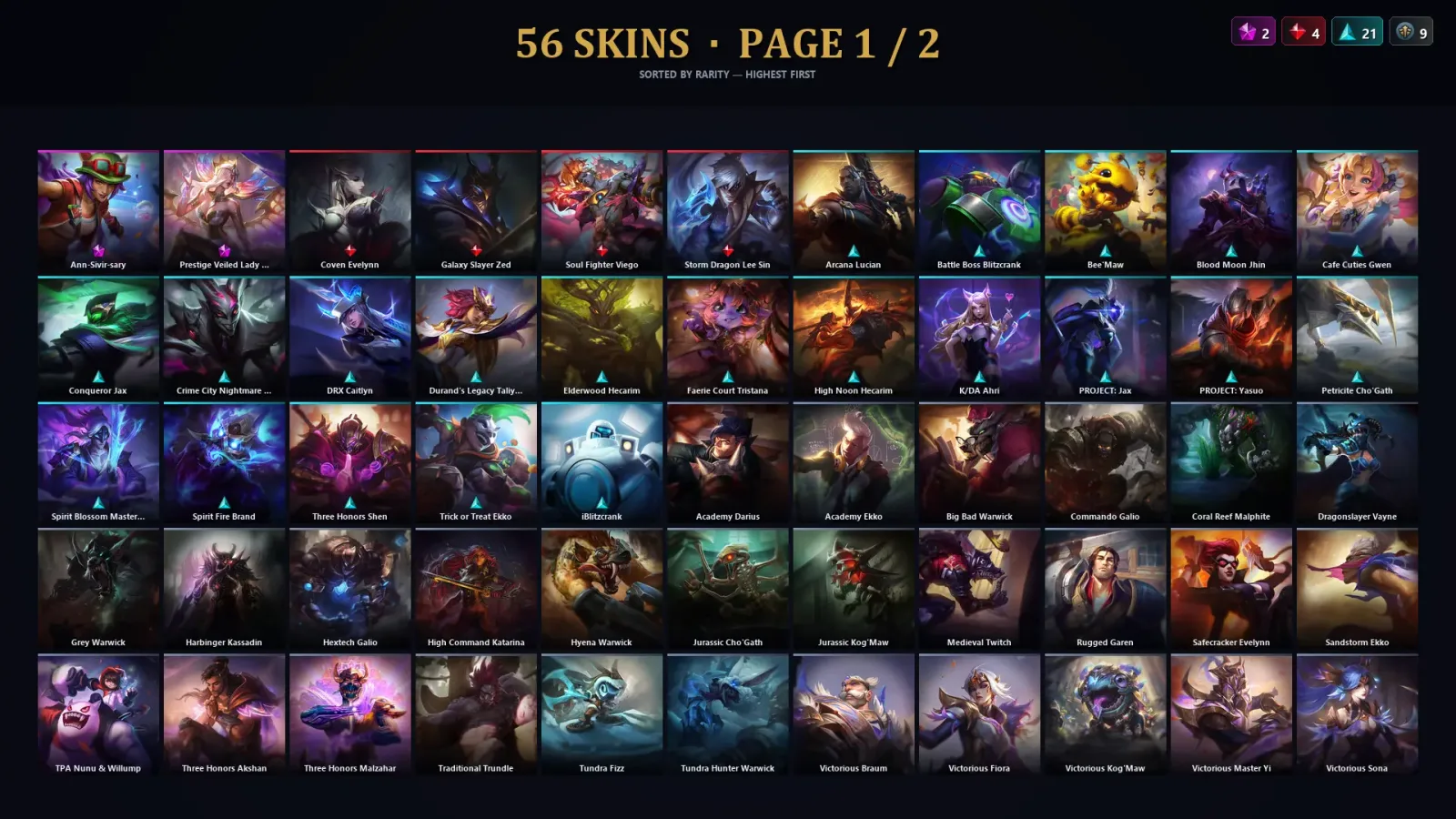 [LoL] | TR | Level 97 | Emerald II | 110 Champions | 56 Skins | 74,457 BE — LoL account