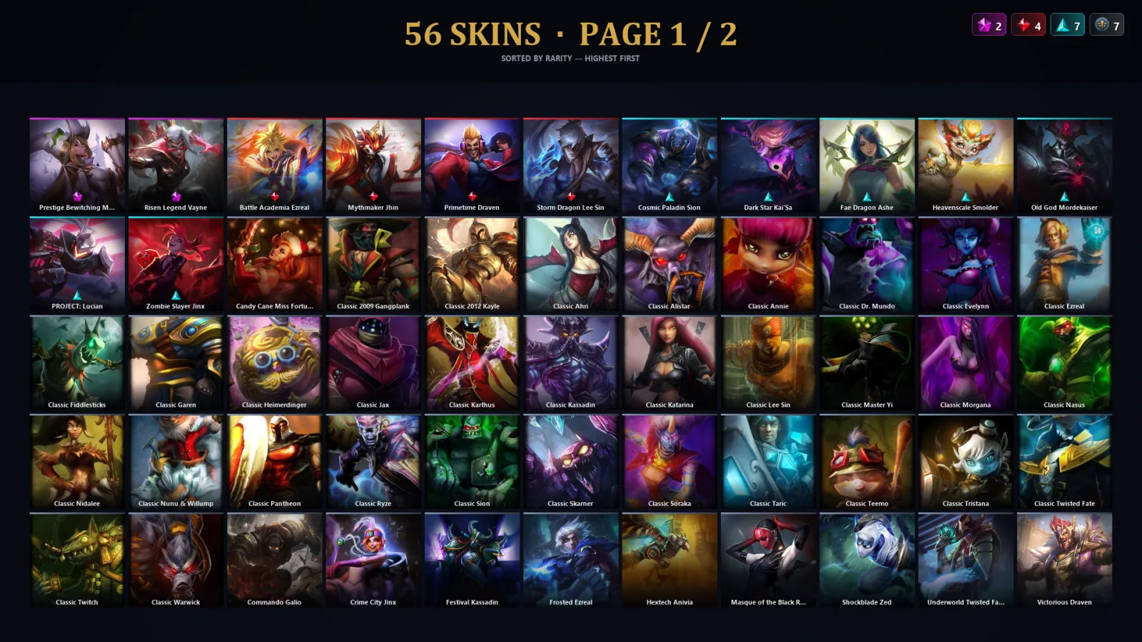 [LoL] | TR | Level 128 | 107 Champions | 24 Skins | 38,950 BE