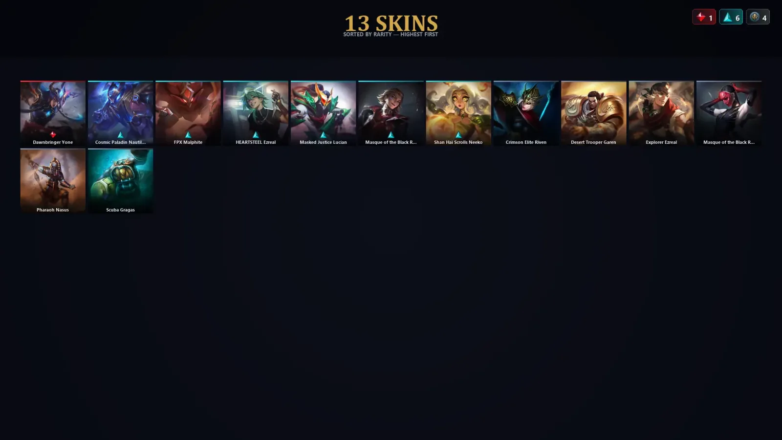 [LoL] | TR | Level 59 | 108 Champions | 13 Skins | 12,082 BE