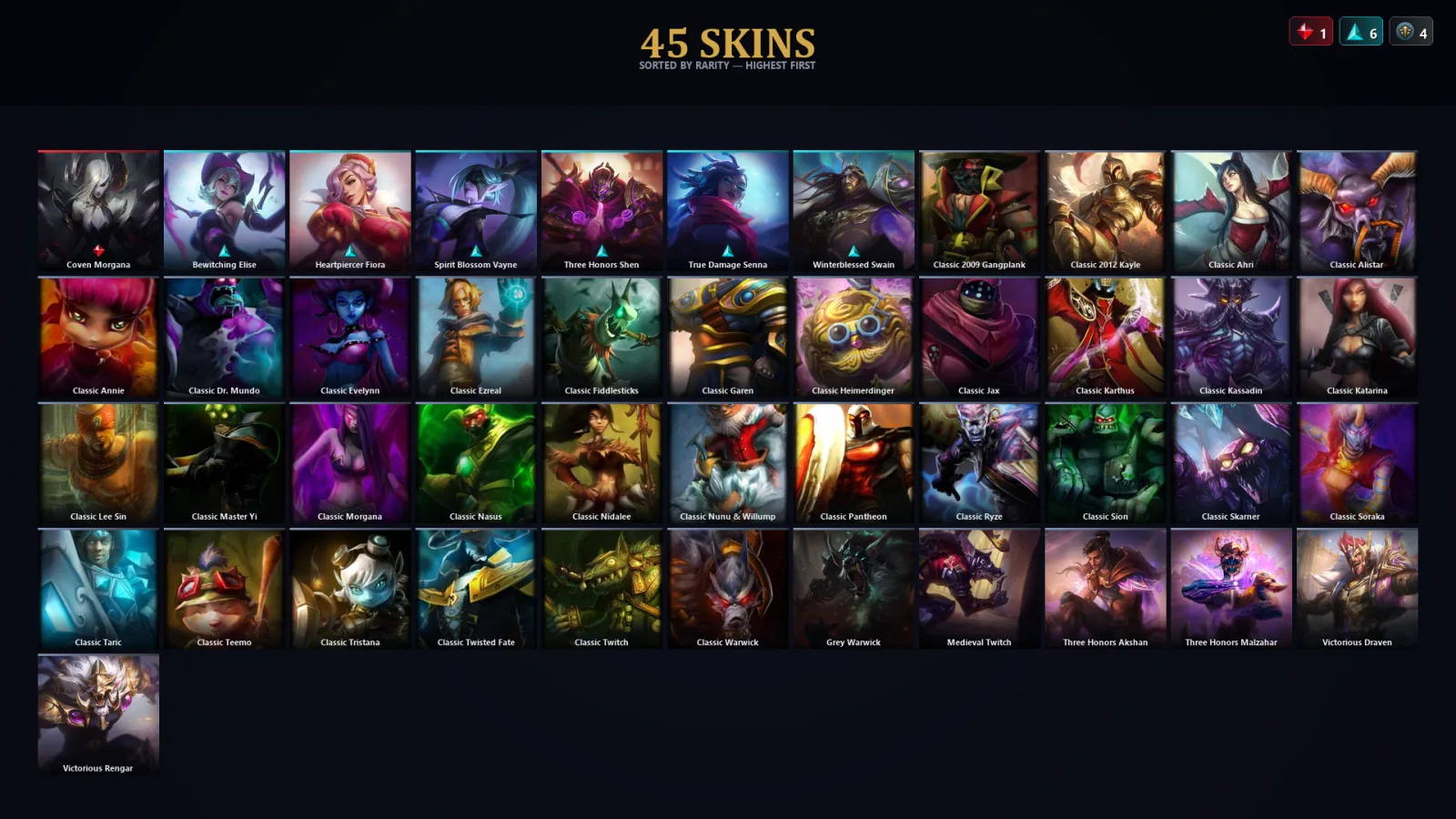 [LoL] | TR | Level 45 | Diamond III | 79 Champions | 45 Skins | 11,270 BE