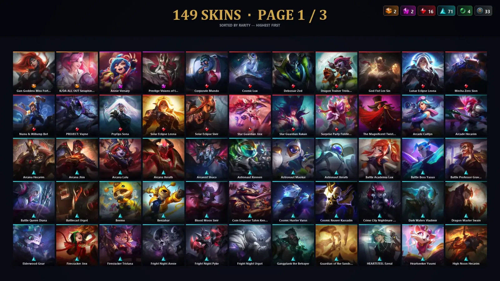 [LoL] | TR | Level 383 | Gold II | 172 Champions | 149 Skins | 29,893 BE — LoL account