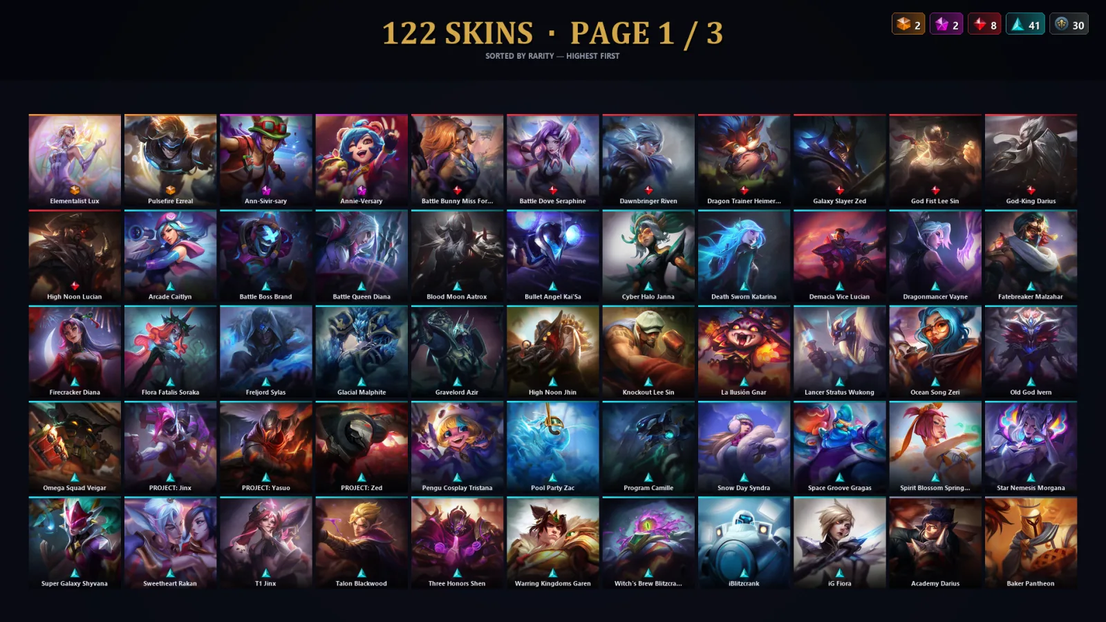 [LoL] | TR | Level 211 | Gold IV | 173 Champions | 122 Skins | 77,177 BE