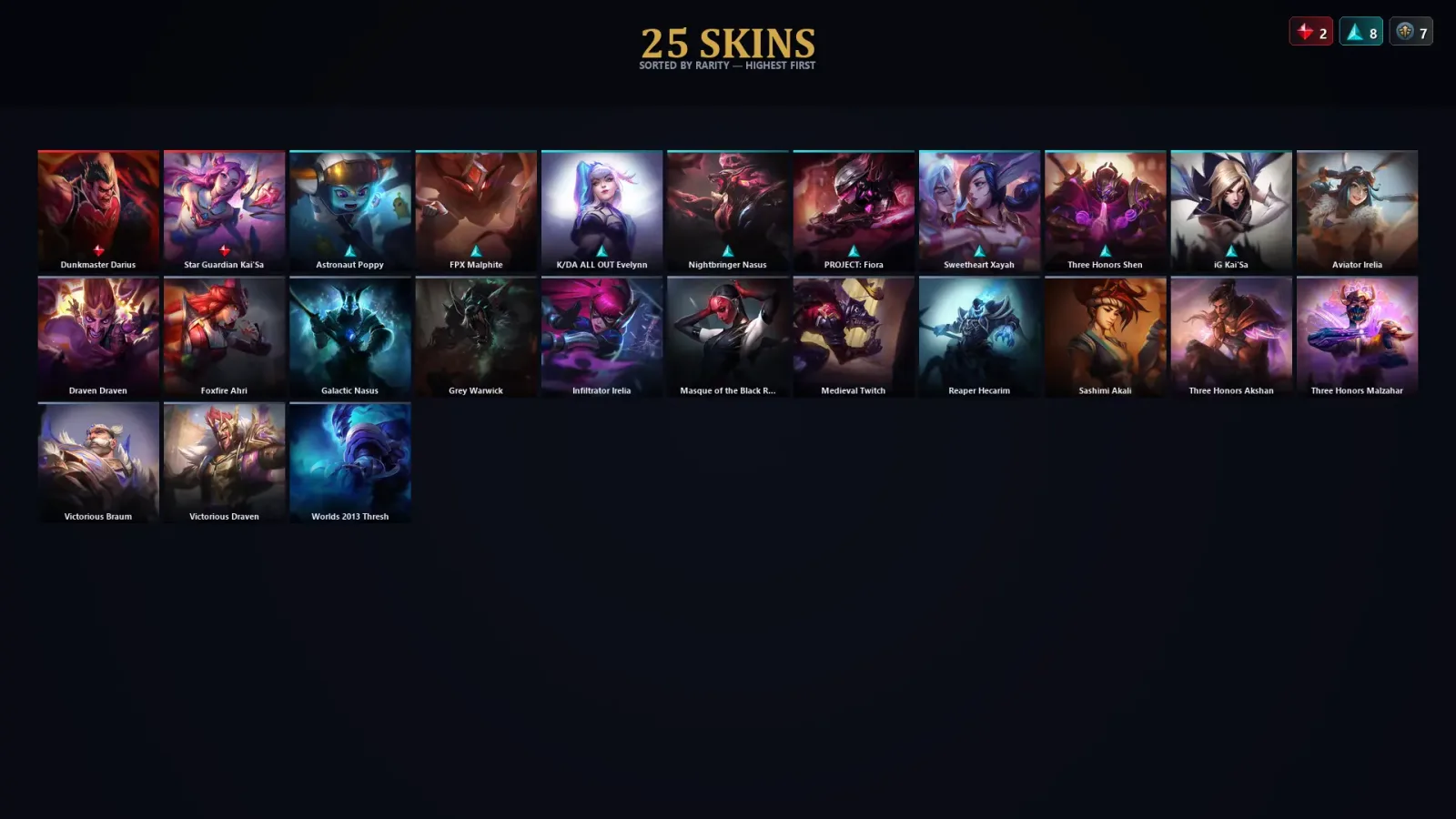 [LoL] | TR | Level 71 | Platinum III | 144 Champions | 25 Skins