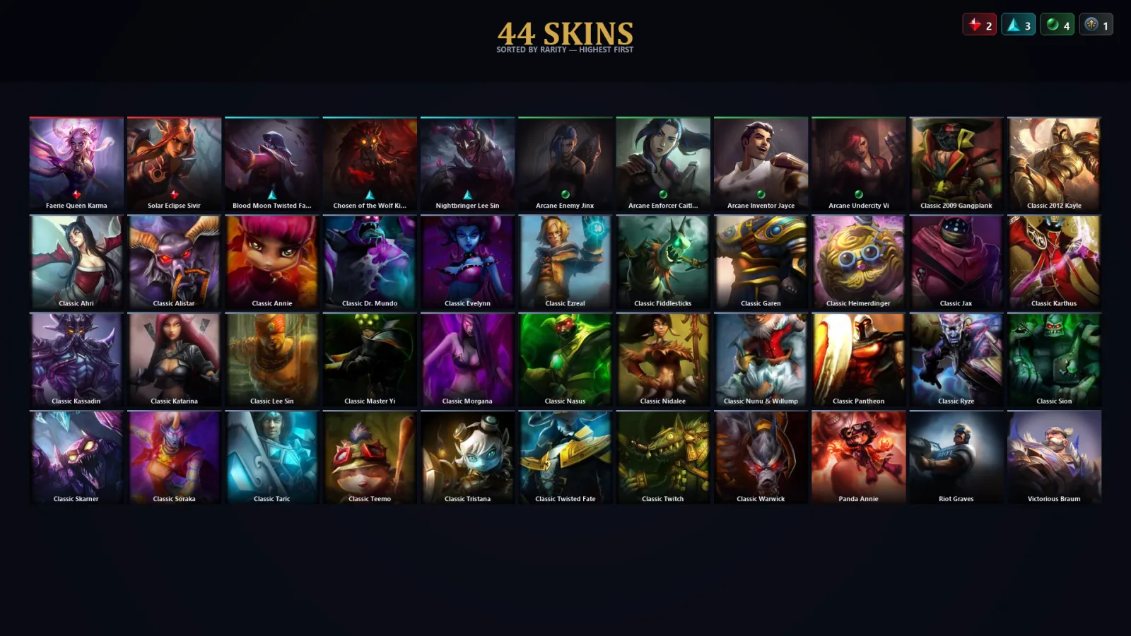[LoL] | EUW | Level 51 | Platinum IV | 59 Champions | 44 Skins
