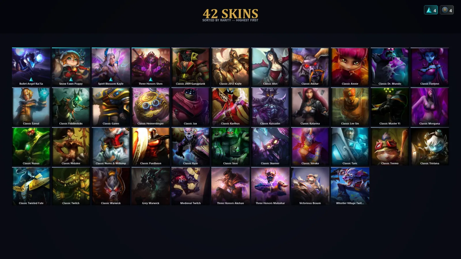 [LoL] | EUW | Level 46 | Diamond IV | 42 Champions | 42 Skins