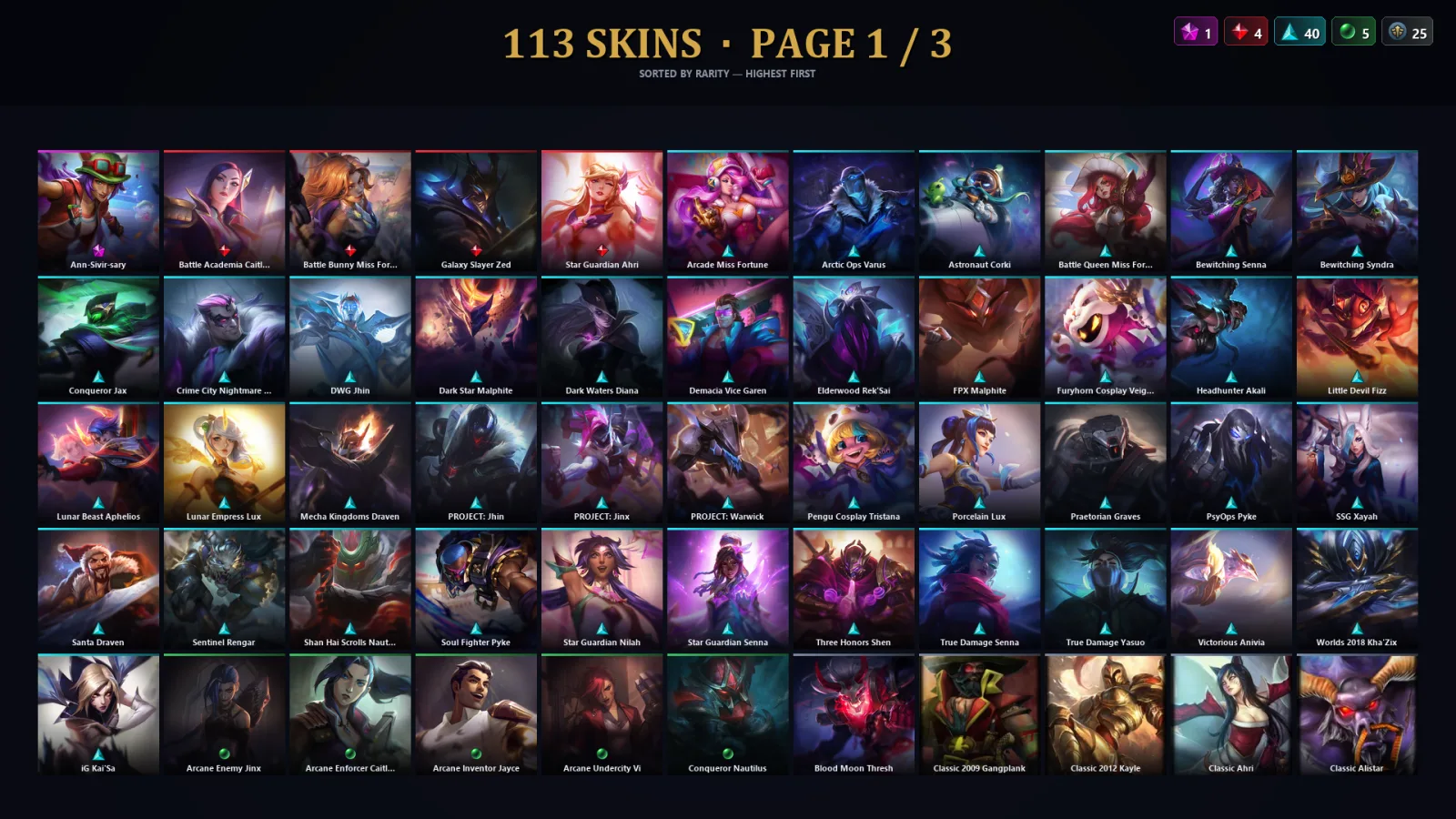 [LoL] | EUW | Level 221 | Emerald II | 151 Champions | 113 Skins | 44,804 BE