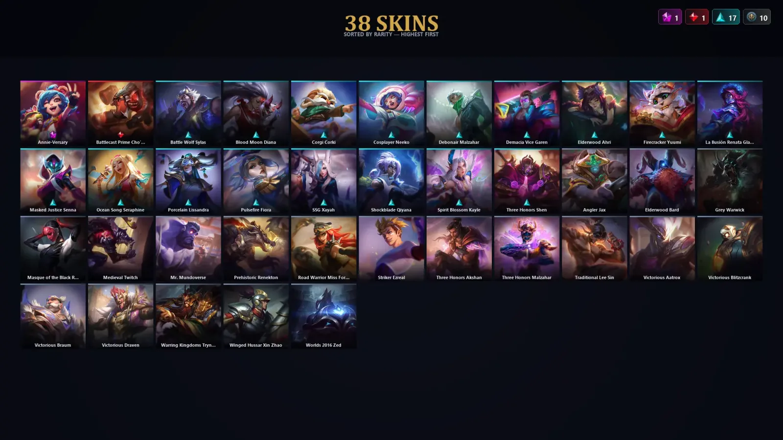 [LoL] | TR | Level 146 | Diamond IV | 173 Champions | 38 Skins | 28,470 BE