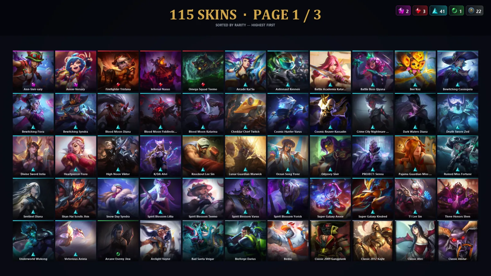[LoL] | EUW | Level 264 | Platinum II | 172 Champions | 115 Skins | 105,075 BE