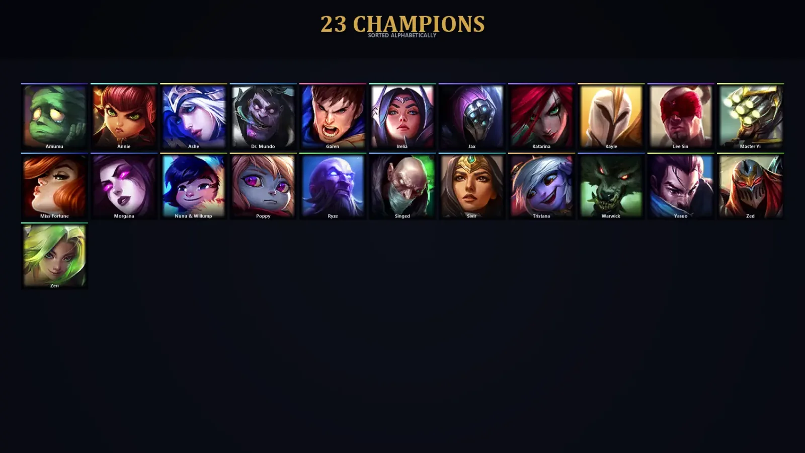 [LoL] | EUW | Level 30 | 23 Champions | 13,130 BE