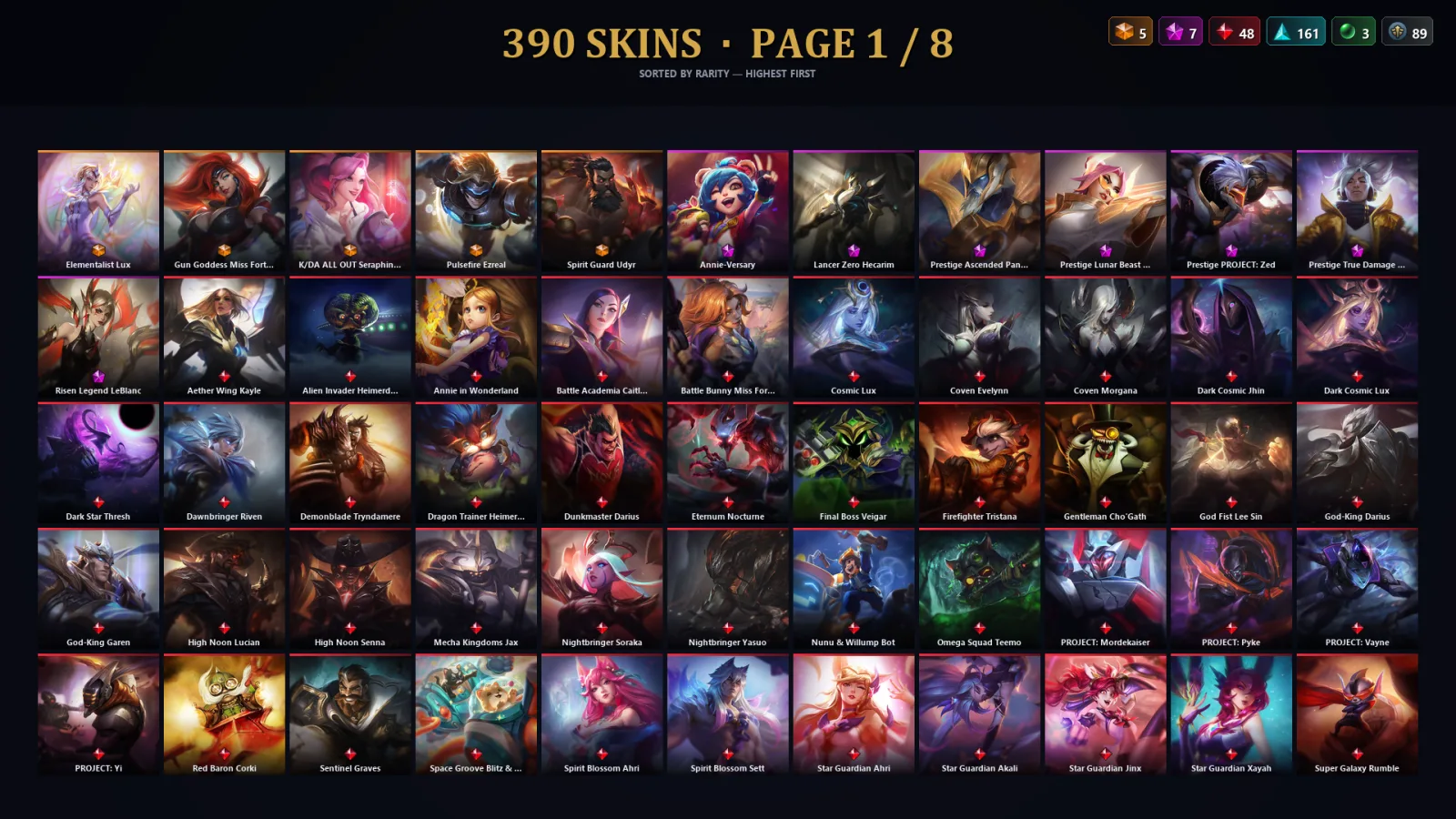 [LoL] | TR | Level 422 | 150 Champions | 358 Skins