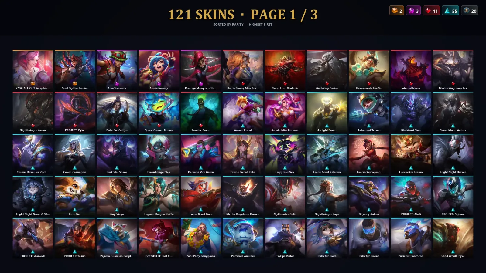 [LoL] | TR | Level 256 | Platinum IV | 172 Champions | 121 Skins — LoL account