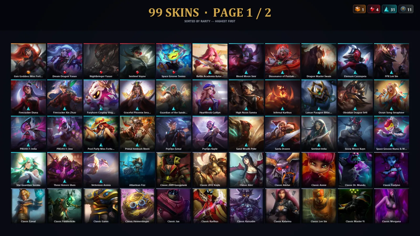 [LoL] | TR | Level 258 | Emerald III | 147 Champions | 67 Skins | 20,081 BE