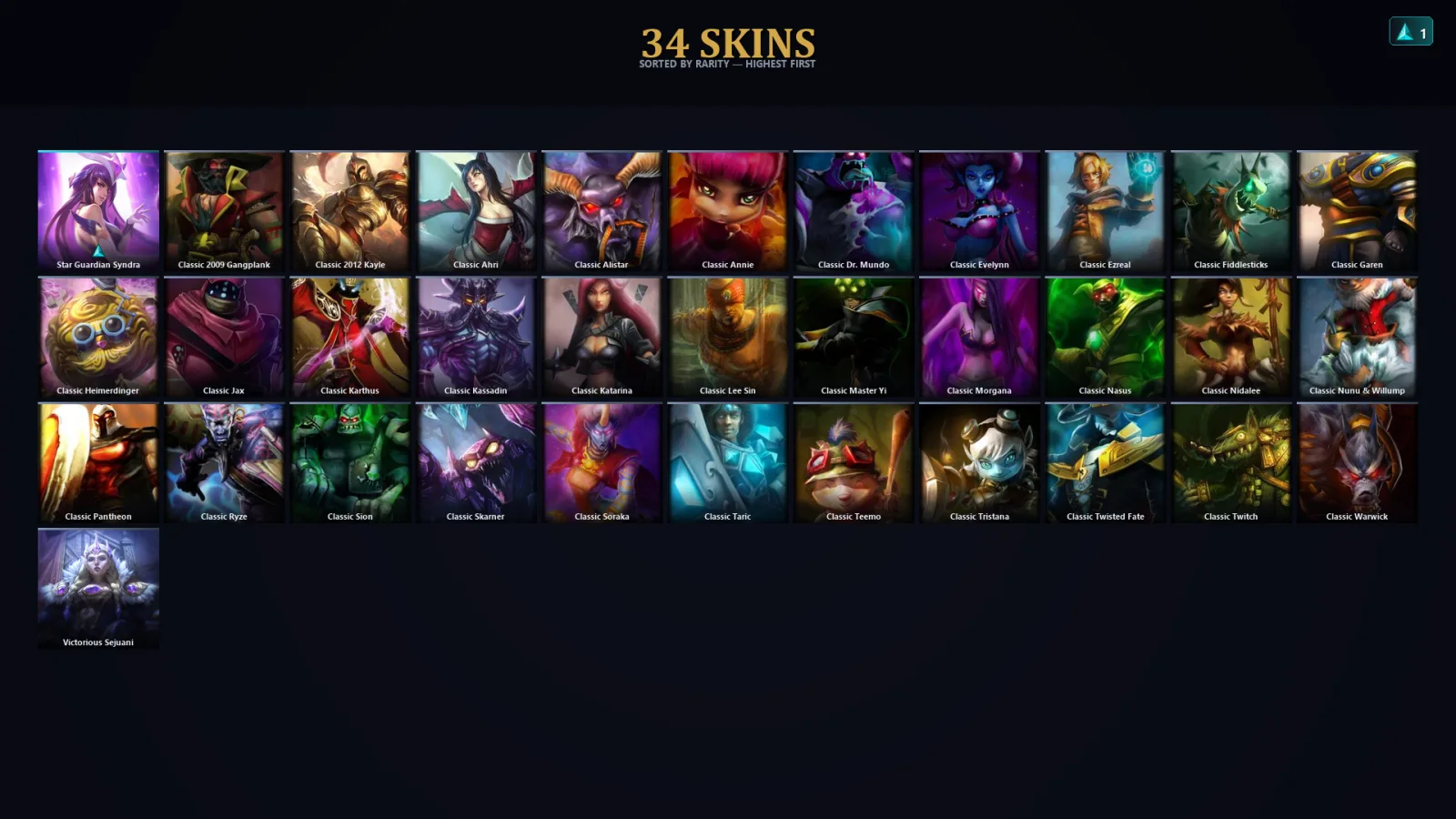 [LoL] | EUW | Level 40 | 27 Champions | 34 Skins