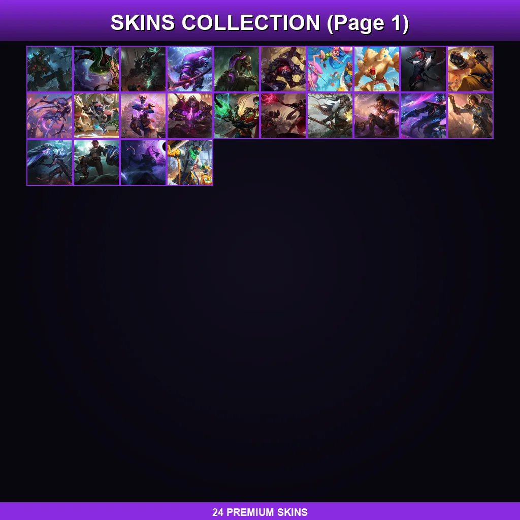SG | Dark Star Thresh | Star Guardian Akali | Truth Dragon Yasuo | Lunar Eclipse Senna | 24 Skin | 70 Champ | Bronze I | Lv40