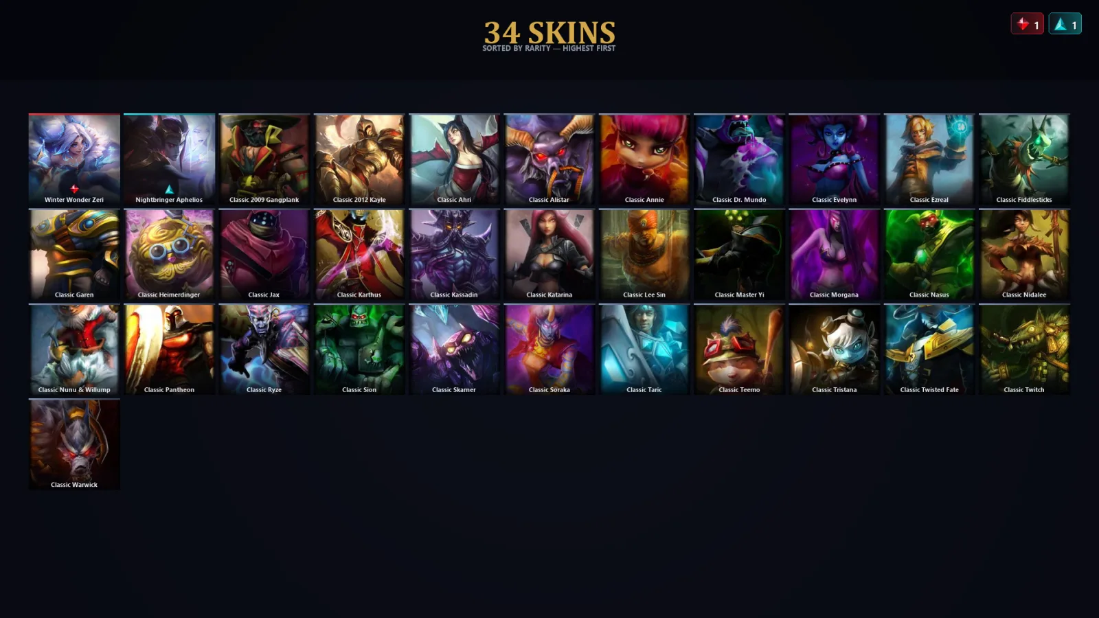 [LoL] | TR | Level 35 | Gold III | 46 Champions | 34 Skins