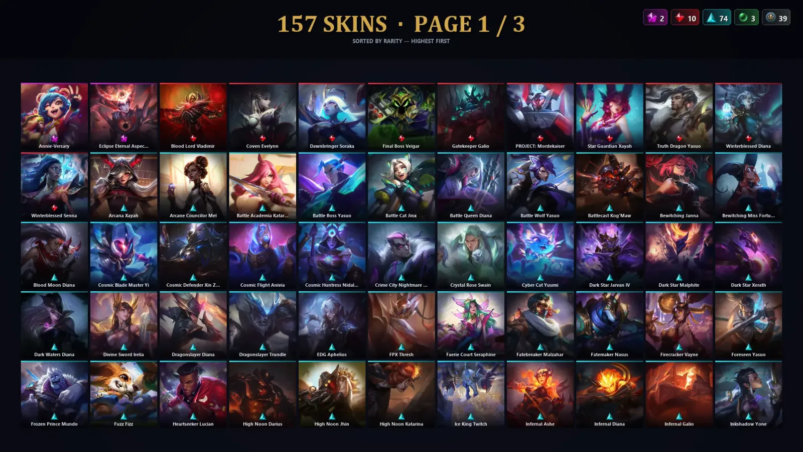 [LoL] | EUW | Level 500 | Gold IV | 173 Champions | 157 Skins | 323,763 BE — LoL account