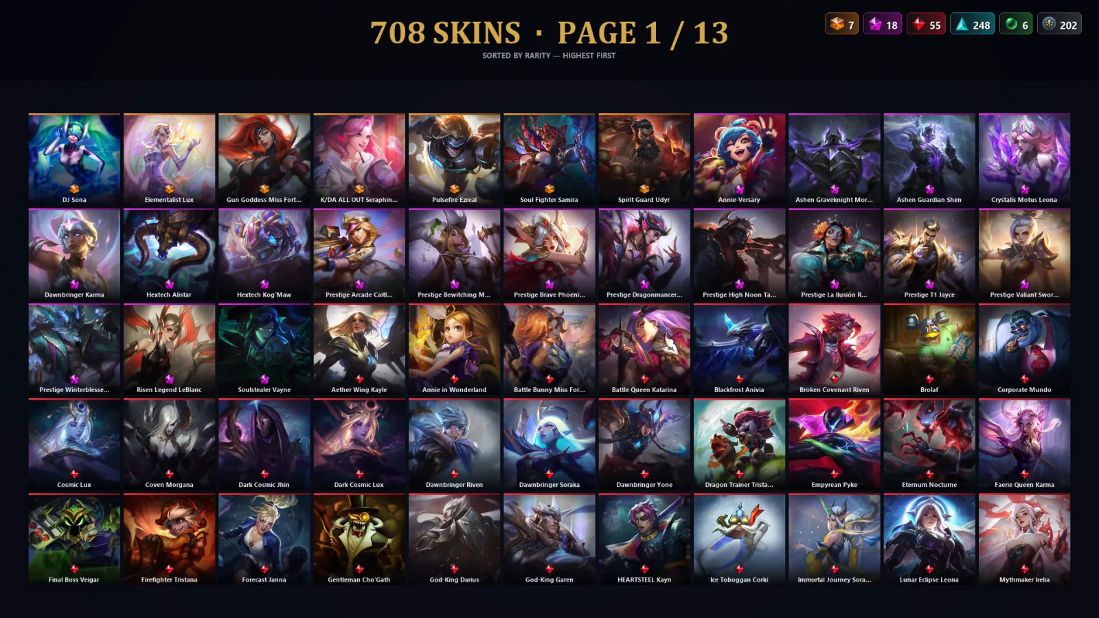 [LoL] | NA | Level 497 | 173 Champions | 676 Skins | 69,091 BE