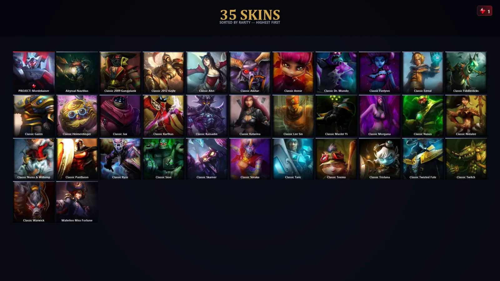 [LoL] | TR | Level 30 | 24 Champions | 35 Skins | 48,955 BE
