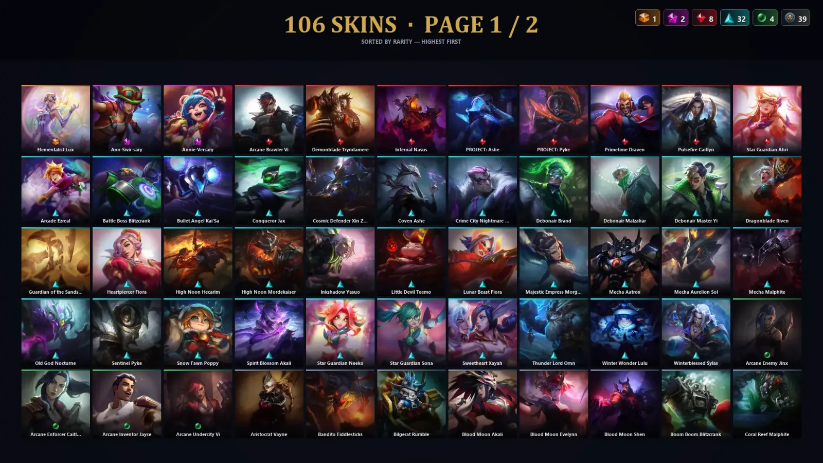 [LoL] | TR | Level 377 | Silver III | 173 Champions | 106 Skins | 189,577 BE