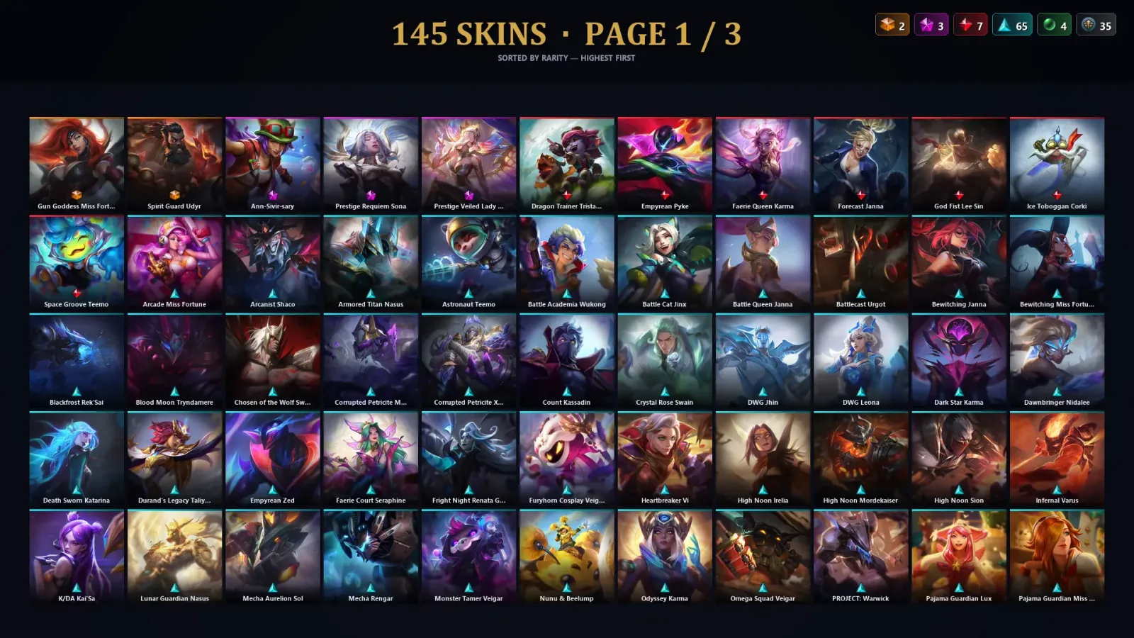 [LoL] | TR | Level 386 | Silver I | 173 Champions | 145 Skins | 97,420 BE