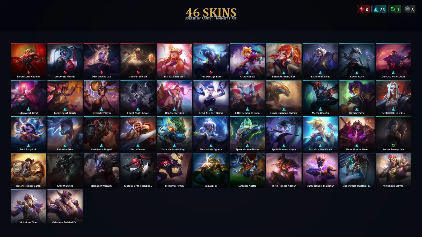 [LoL] | TR | Level 137 | Diamond II | 164 Champions | 46 Skins — LoL account