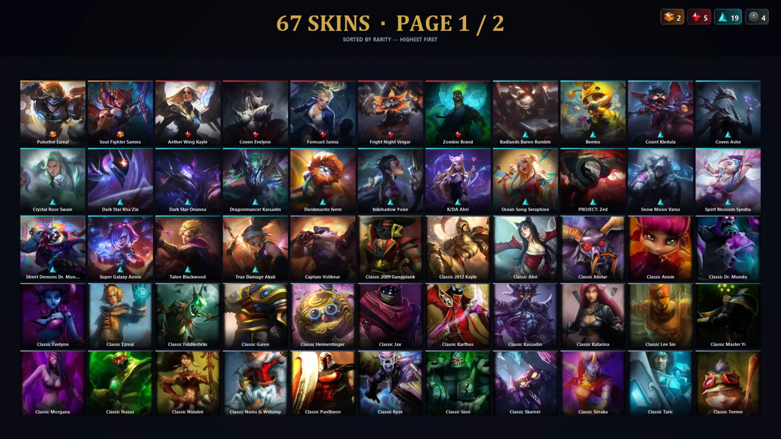 [LoL] | EUW | Level 81 | Diamond II | 95 Champions | 35 Skins | 22,586 BE