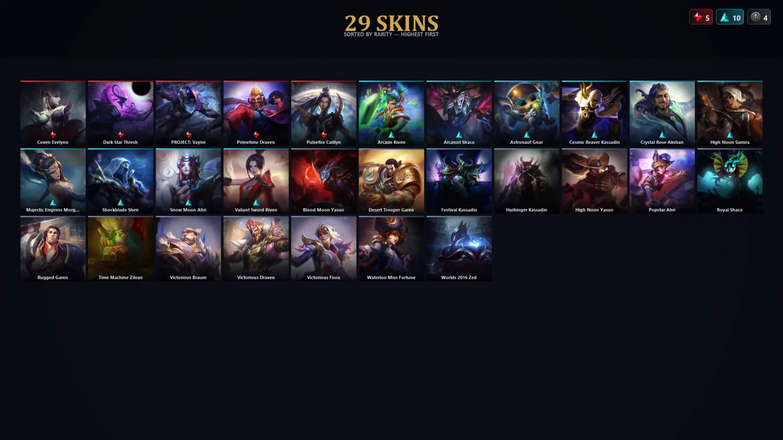 [LoL] | TR | Level 130 | Emerald IV | 105 Champions | 29 Skins | 66,112 BE