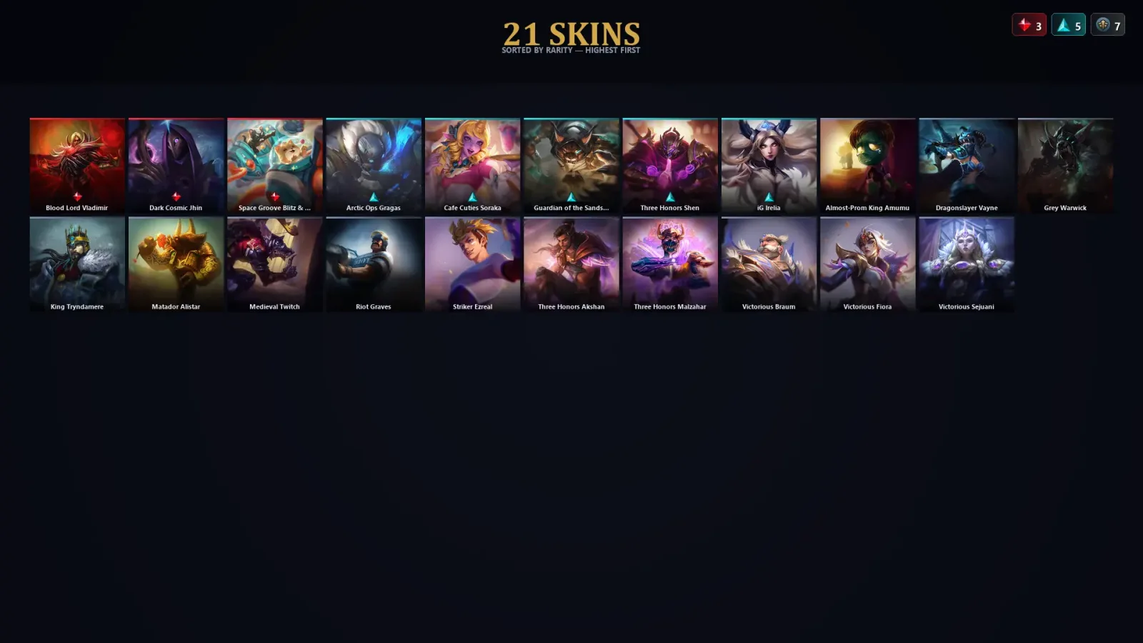 [LoL] | TR | Level 59 | Diamond IV | 91 Champions | 21 Skins