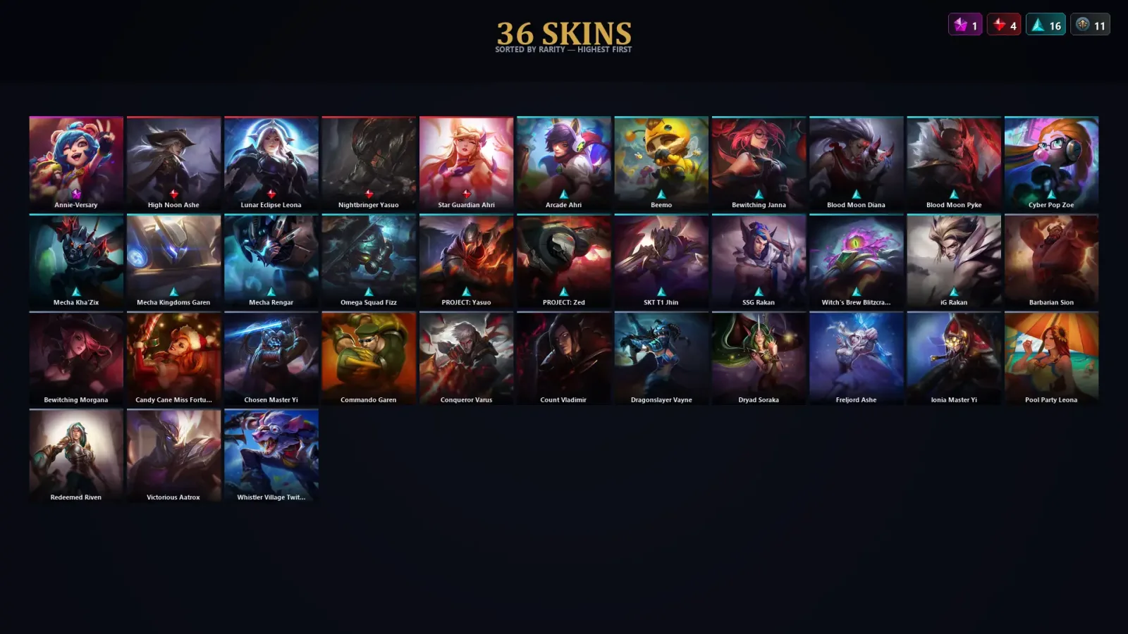 [LoL] | TR | Level 154 | 79 Champions | 36 Skins — LoL account