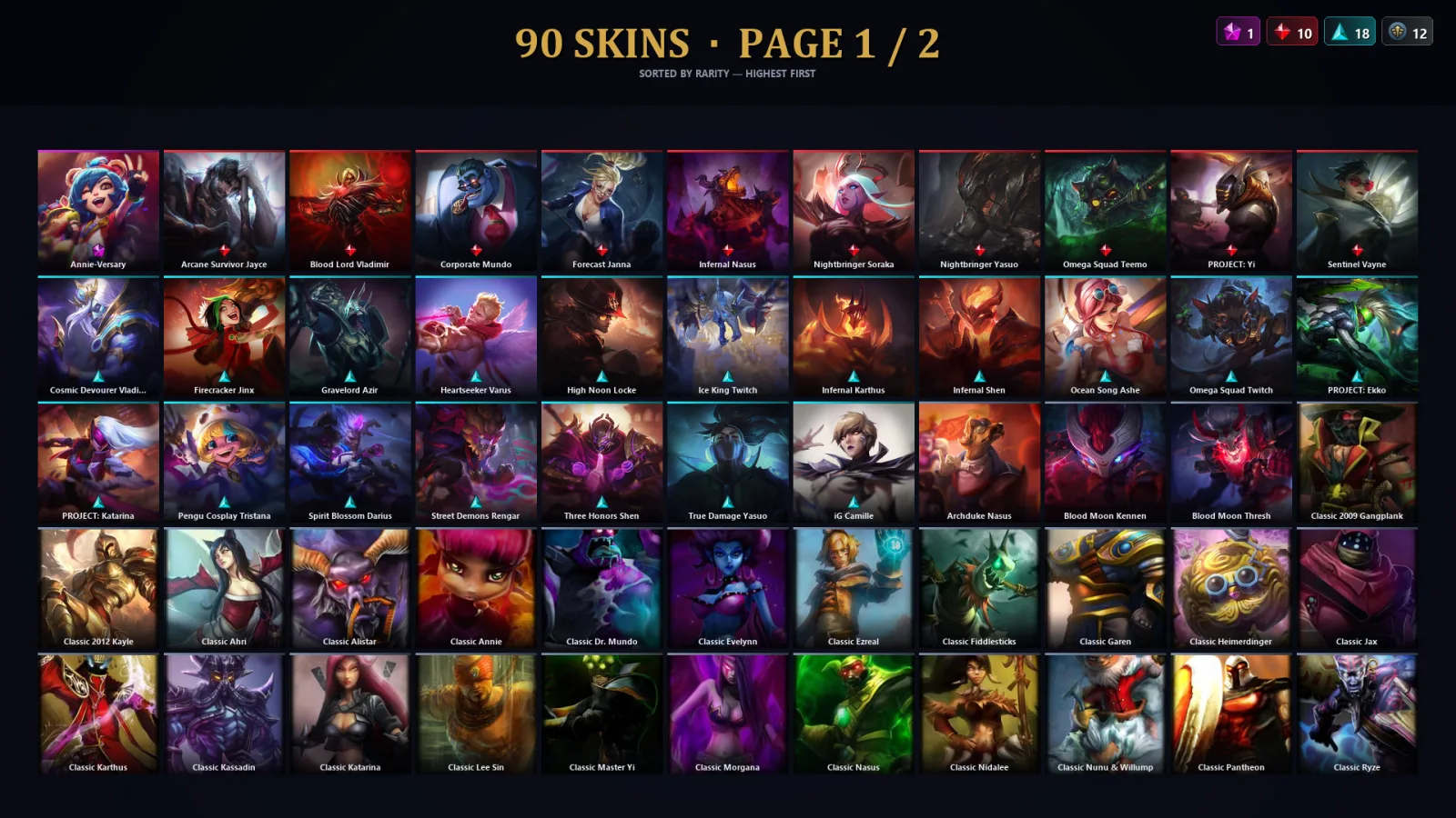 [LoL] | TR | Level 30 | Master | 119 Champions | 90 Skins