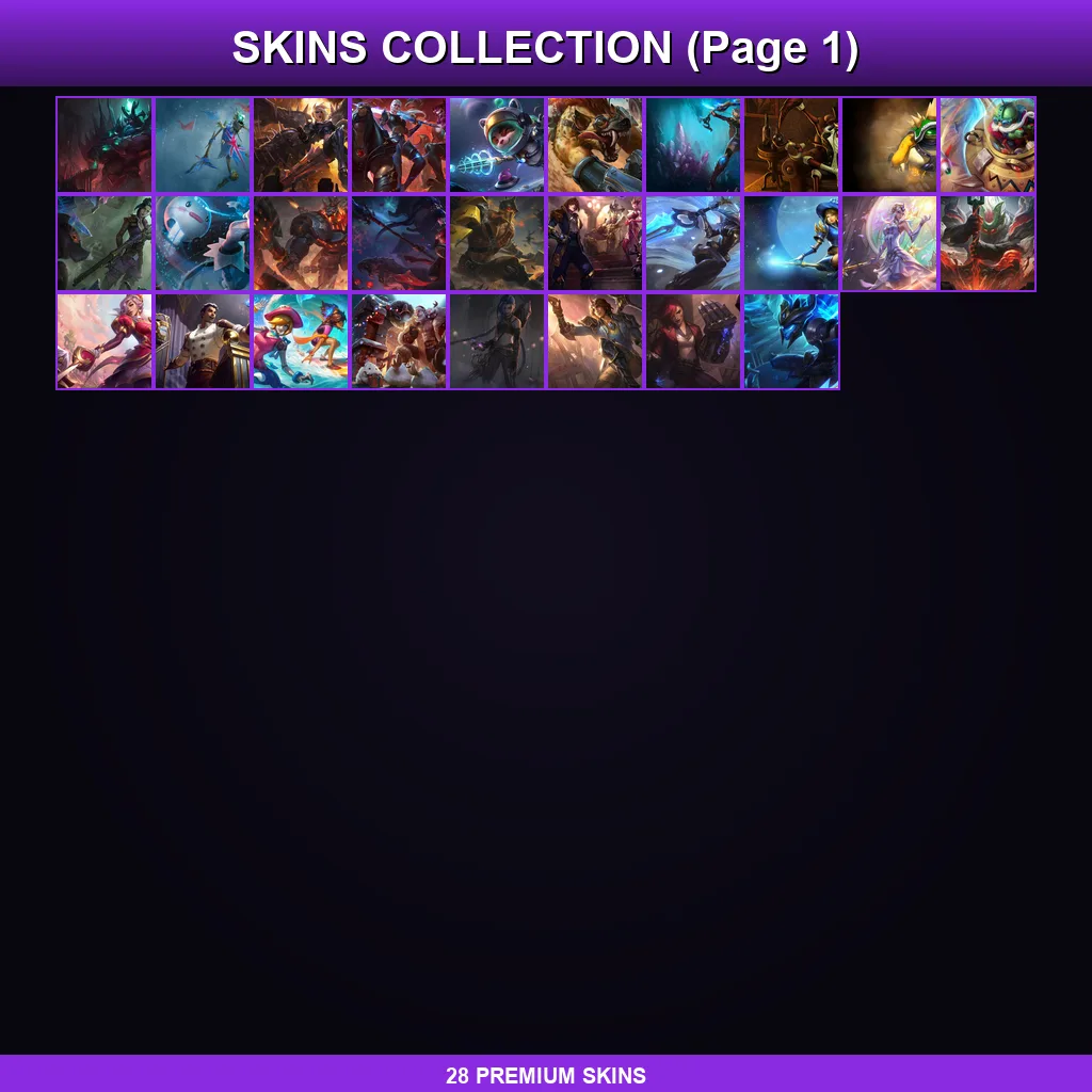SG | Lv65 | Unranked | 28 Skin | 158 Champ — LoL account