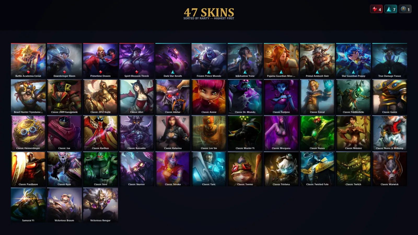 [LoL] | TR | Level 88 | Diamond I | 109 Champions | 47 Skins | 14,231 BE