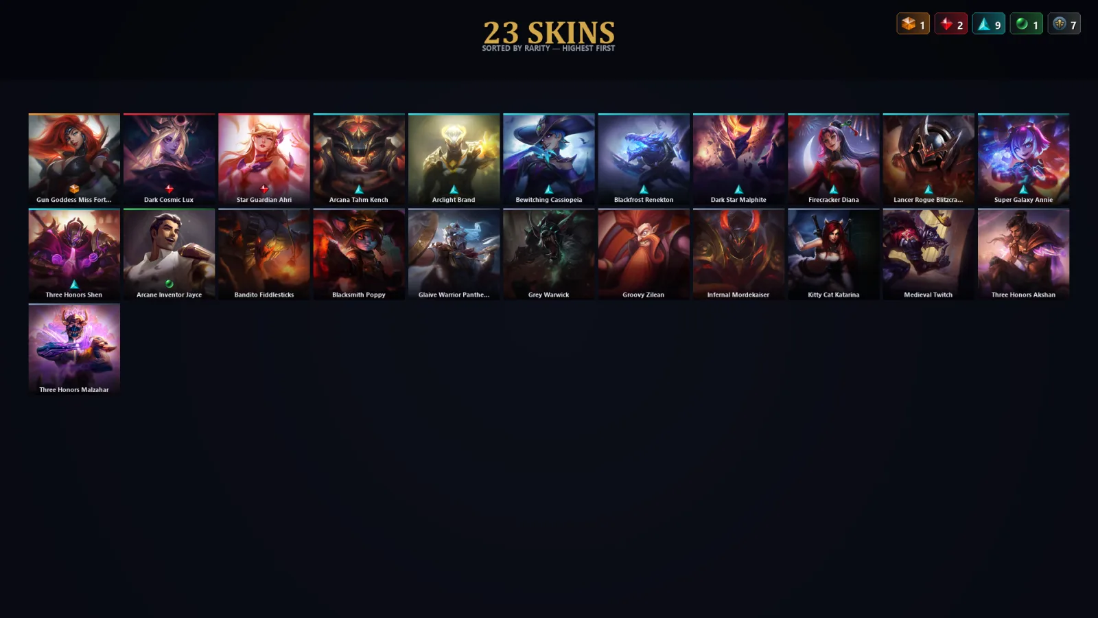 [LoL] | EUW | Level 84 | Gold I | 102 Champions | 23 Skins