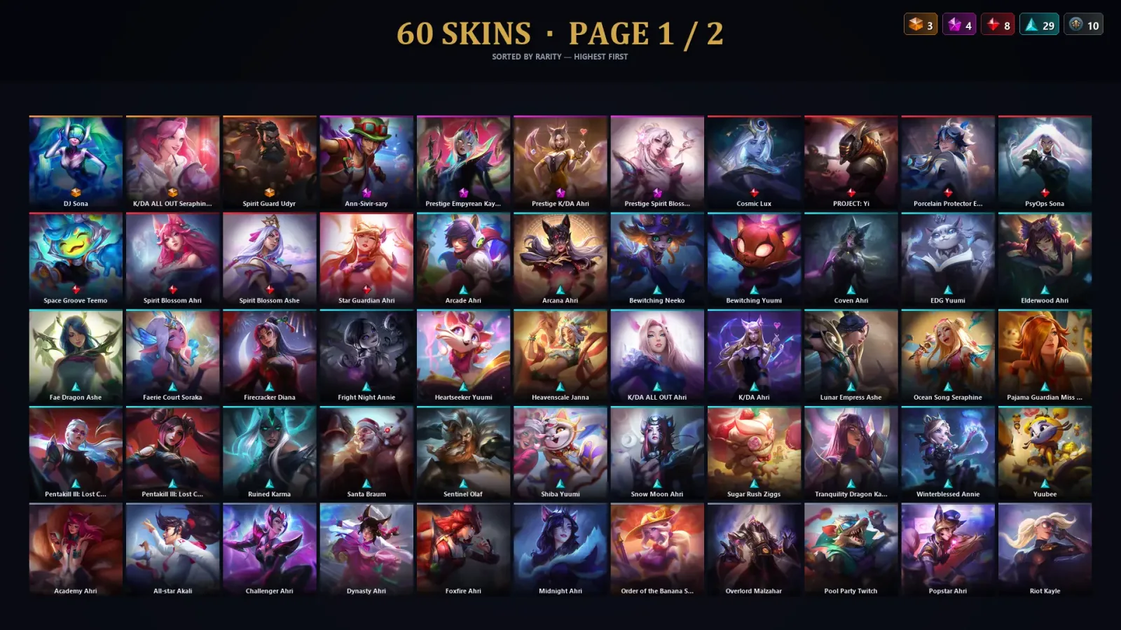 [LoL] | TR | Level 183 | Emerald IV | 93 Champions | 60 Skins | 34,475 BE