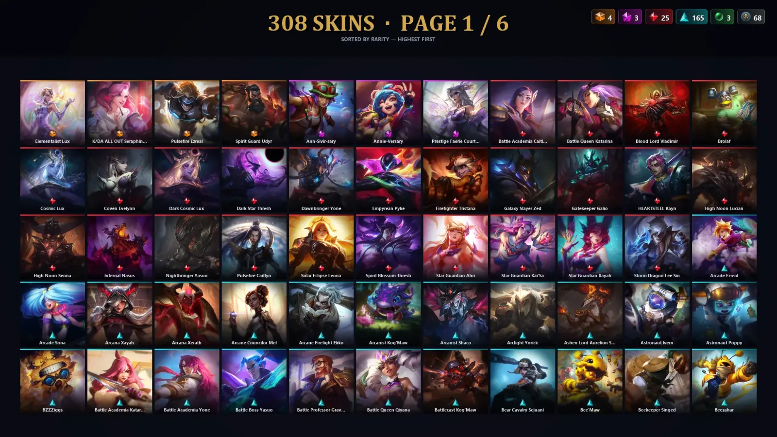 [LoL] | EUW | Level 30 | 173 Champions | 308 Skins | 173,823 BE