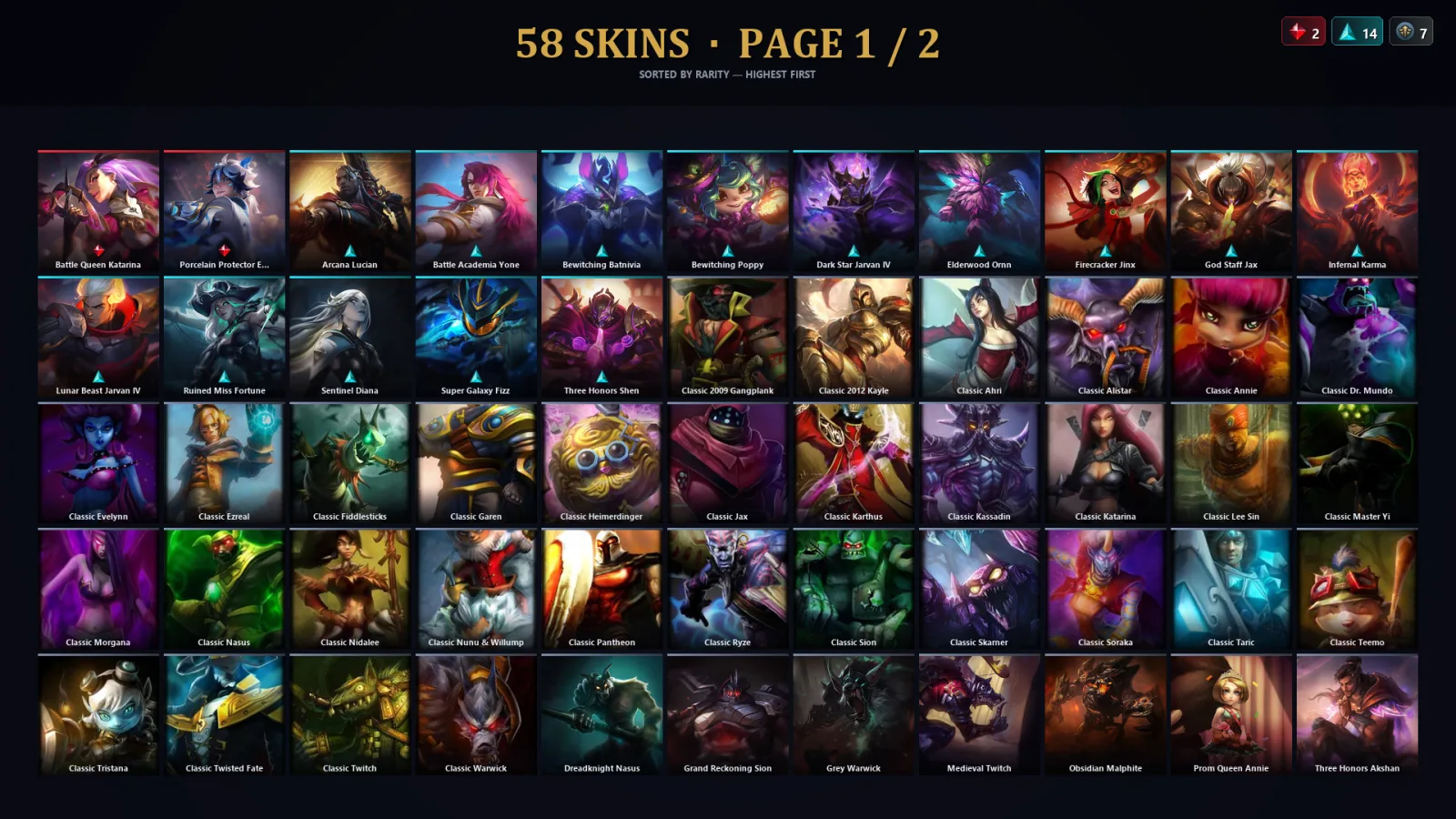 [LoL] | EUW | Level 162 | Gold I | 173 Champions | 26 Skins | 28,722 BE