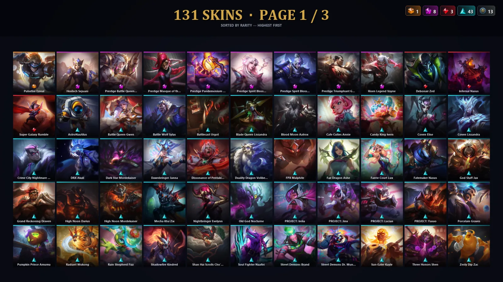 [LoL] | EUW | Level 333 | Diamond I | 173 Champions | 131 Skins | 51,169 BE